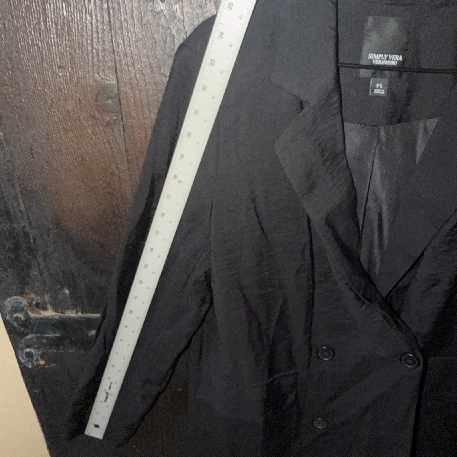 Simply Vera Wang Blazer Jacket Black Size Petite Small Pockets Career Button — image 6 of 8